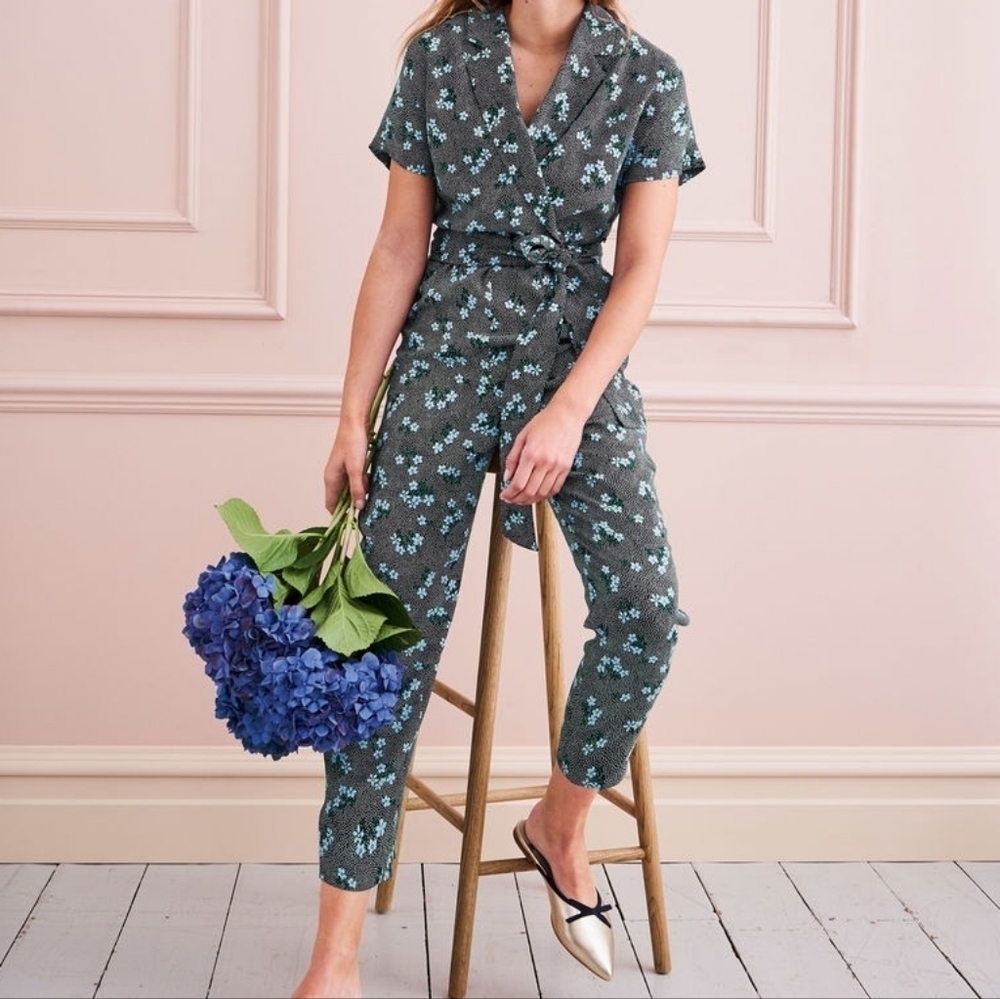Boden Blue Daisy Field Frederica Jumpsuit 6R